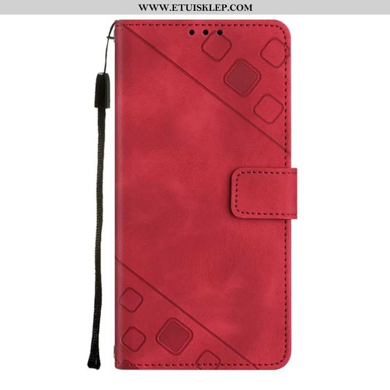 Etui Folio do Xiaomi Redmi A1 z Łańcuch Paski W Stylu Lat 70